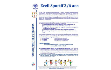 Eveil sportif  3 / 6 ans