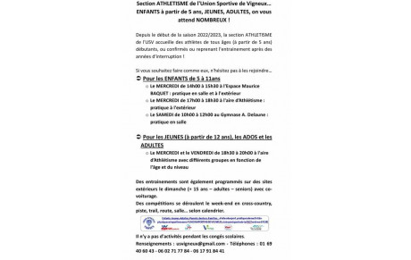 SECTION ATHLETISME