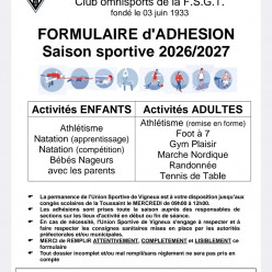 Nouvelle saison 2026/2027